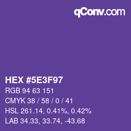 Color code: HEX #5E3F97 | qconv.com