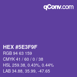カラーコード: HEX #5E3F9F | qconv.com