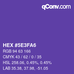 カラーコード: HEX #5E3FA6 | qconv.com