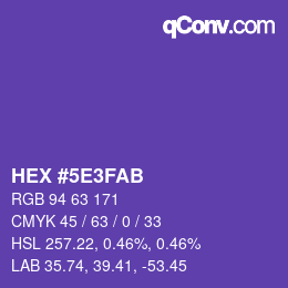 Farbcode: HEX #5E3FAB | qconv.com