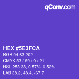カラーコード: HEX #5E3FCA | qconv.com