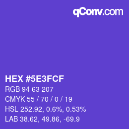 Farbcode: HEX #5E3FCF | qconv.com