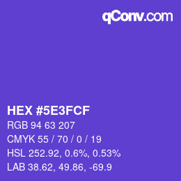 Color code: HEX #5E3FCF | qconv.com