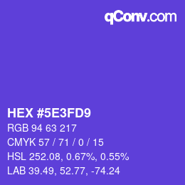 Color code: HEX #5E3FD9 | qconv.com