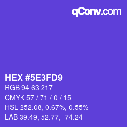 カラーコード: HEX #5E3FD9 | qconv.com