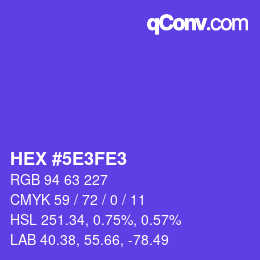 カラーコード: HEX #5E3FE3 | qconv.com