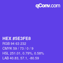 カラーコード: HEX #5E3FE8 | qconv.com