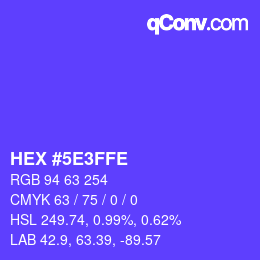 Código de color: HEX #5E3FFE | qconv.com