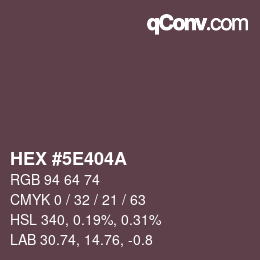 Color code: HEX #5E404A | qconv.com