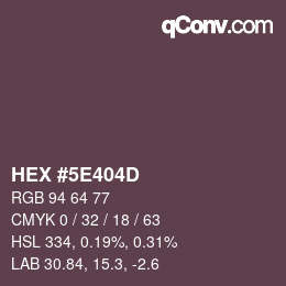 Color code: HEX #5E404D | qconv.com