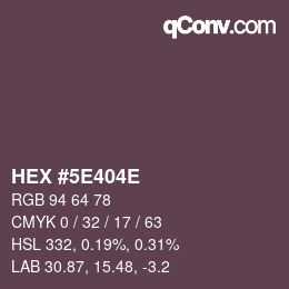 Color code: HEX #5E404E | qconv.com