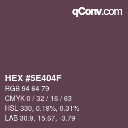Color code: HEX #5E404F | qconv.com