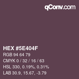 Color code: HEX #5E404F | qconv.com