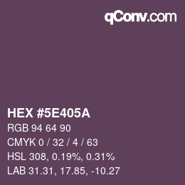 Color code: HEX #5E405A | qconv.com