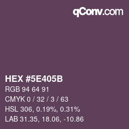 Color code: HEX #5E405B | qconv.com