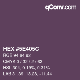 カラーコード: HEX #5E405C | qconv.com