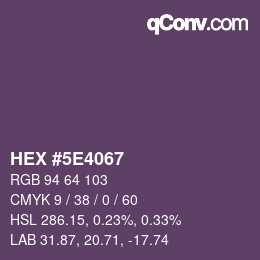 Color code: HEX #5E4067 | qconv.com