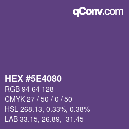 Color code: HEX #5E4080 | qconv.com