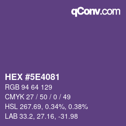 Color code: HEX #5E4081 | qconv.com