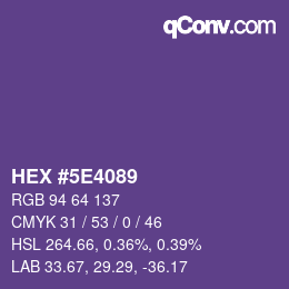 Color code: HEX #5E4089 | qconv.com