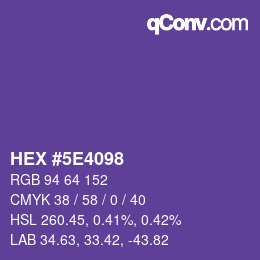 Color code: HEX #5E4098 | qconv.com