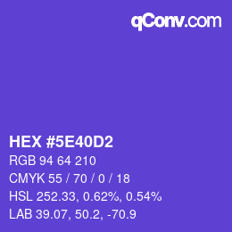 Color code: HEX #5E40D2 | qconv.com
