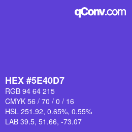 Color code: HEX #5E40D7 | qconv.com