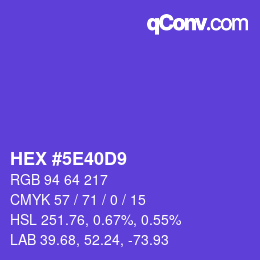 Color code: HEX #5E40D9 | qconv.com