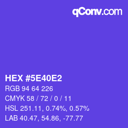 Color code: HEX #5E40E2 | qconv.com