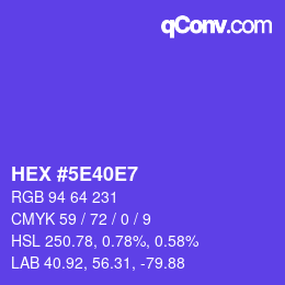 Color code: HEX #5E40E7 | qconv.com