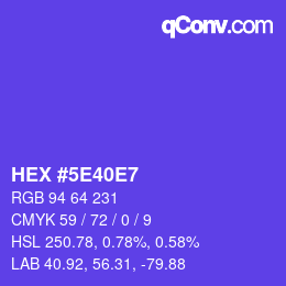 カラーコード: HEX #5E40E7 | qconv.com