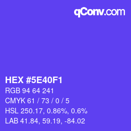 Color code: HEX #5E40F1 | qconv.com