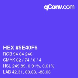Color code: HEX #5E40F6 | qconv.com
