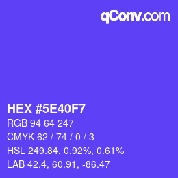 Color code: HEX #5E40F7 | qconv.com