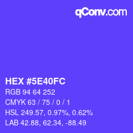 Color code: HEX #5E40FC | qconv.com