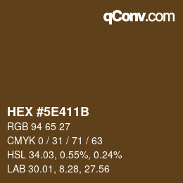 Code couleur: HEX #5E411B | qconv.com