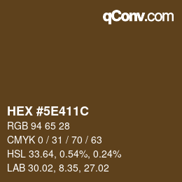 Color code: HEX #5E411C | qconv.com