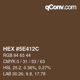 Color code: HEX #5E412C | qconv.com