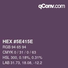 Farbcode: HEX #5E415E | qconv.com