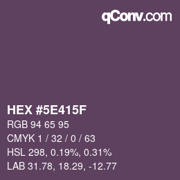 Color code: HEX #5E415F | qconv.com