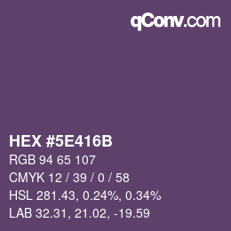 Color code: HEX #5E416B | qconv.com