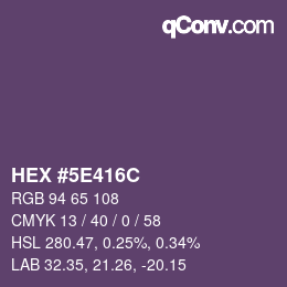 Color code: HEX #5E416C | qconv.com