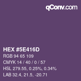 Color code: HEX #5E416D | qconv.com