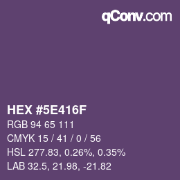 Color code: HEX #5E416F | qconv.com