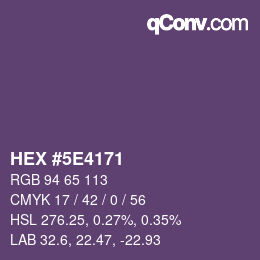 Color code: HEX #5E4171 | qconv.com