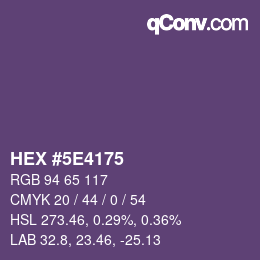 カラーコード: HEX #5E4175 | qconv.com