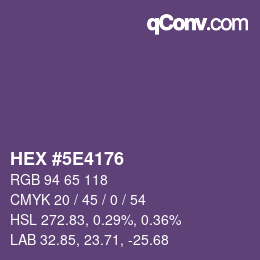 Color code: HEX #5E4176 | qconv.com