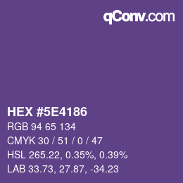 Color code: HEX #5E4186 | qconv.com