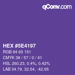 Color code: HEX #5E4197 | qconv.com