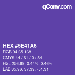 Farbcode: HEX #5E41A8 | qconv.com